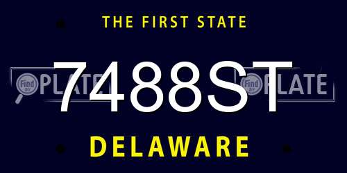 7488ST Delaware License Plate