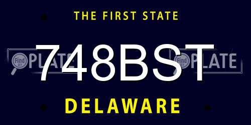 748BST Delaware License Plate