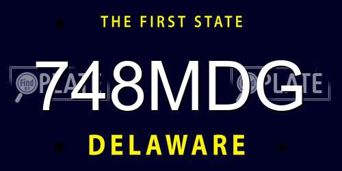 748MDG Delaware License Plate