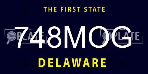 748MOG Delaware License Plate