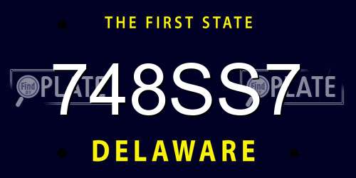 748SS7 Delaware License Plate