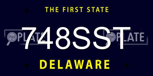 748SST Delaware License Plate