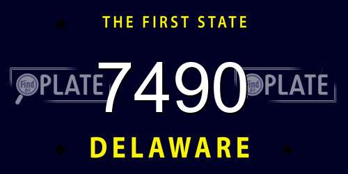 7490 Delaware License Plate
