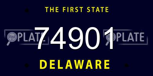 74901 Delaware License Plate