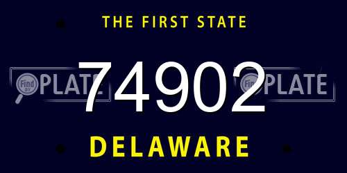 74902 Delaware License Plate