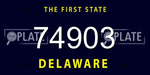 74903 Delaware License Plate