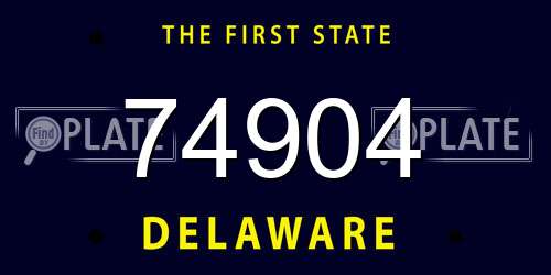 74904 Delaware License Plate