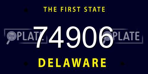 74906 Delaware License Plate