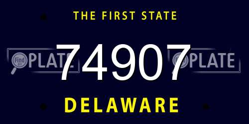 74907 Delaware License Plate