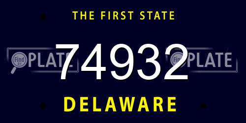 74932 Delaware License Plate