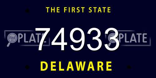 74933 Delaware License Plate