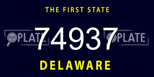 74937 Delaware License Plate