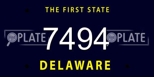 7494 Delaware License Plate