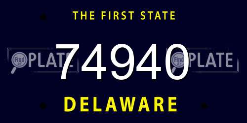 74940 Delaware License Plate