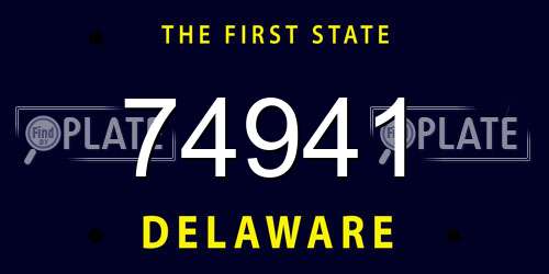 74941 Delaware License Plate