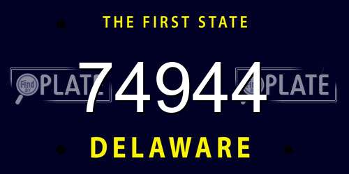 74944 Delaware License Plate