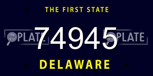 74945 Delaware License Plate