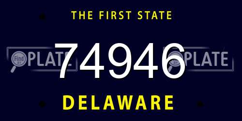 74946 Delaware License Plate