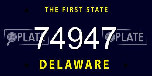 74947 Delaware License Plate