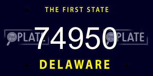 74950 Delaware License Plate