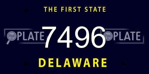 7496 Delaware License Plate