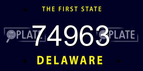 74963 Delaware License Plate