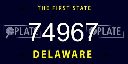 74967 Delaware License Plate