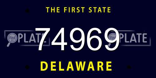 74969 Delaware License Plate