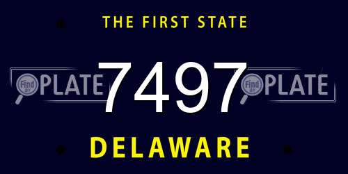7497 Delaware License Plate
