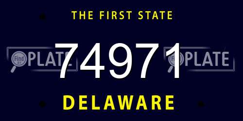 74971 Delaware License Plate