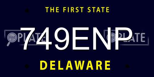 749ENP Delaware License Plate