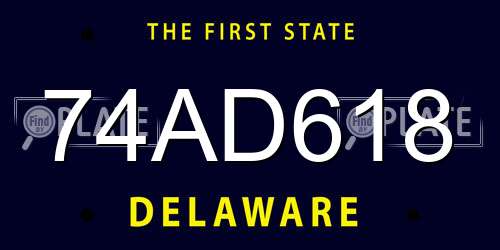 74AD618 Delaware License Plate