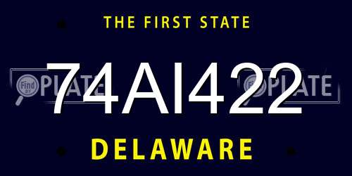 74AI422 Delaware License Plate