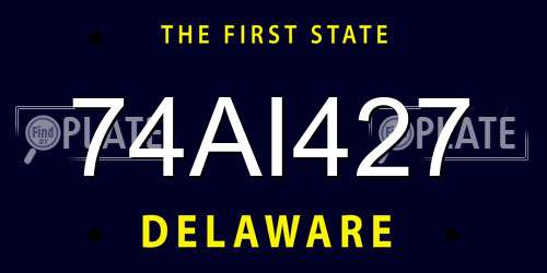 74AI427 Delaware License Plate