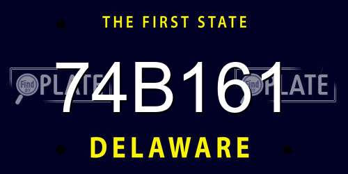 74B161 Delaware License Plate