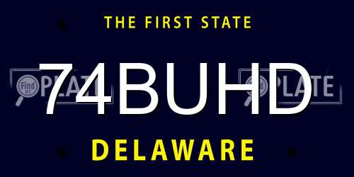 74BUHD Delaware License Plate