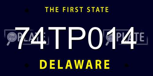 74TP014 Delaware License Plate
