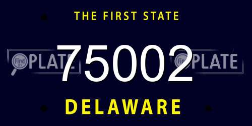 75002 Delaware License Plate