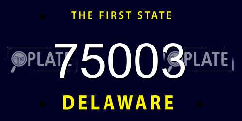 75003 Delaware License Plate