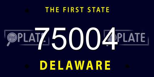 75004 Delaware License Plate