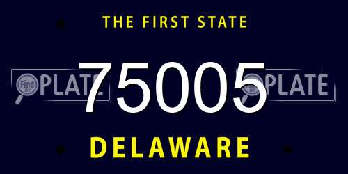 75005 Delaware License Plate