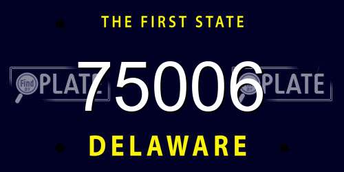 75006 Delaware License Plate