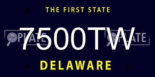 7500TW Delaware License Plate
