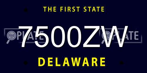 7500ZW Delaware License Plate