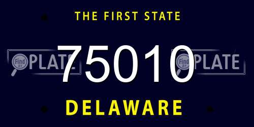 75010 Delaware License Plate