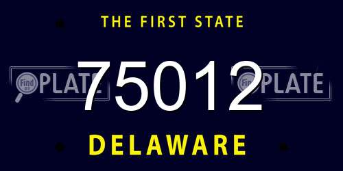 75012 Delaware License Plate