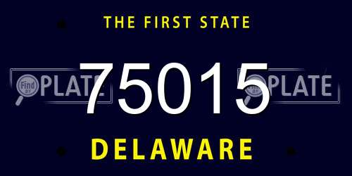 75015 Delaware License Plate