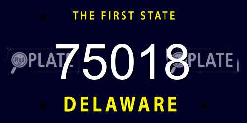 75018 Delaware License Plate
