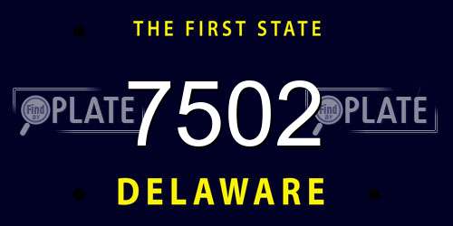 7502 Delaware License Plate