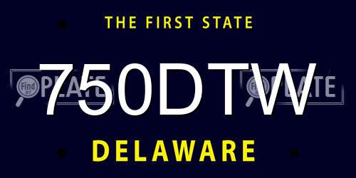 750DTW Delaware License Plate